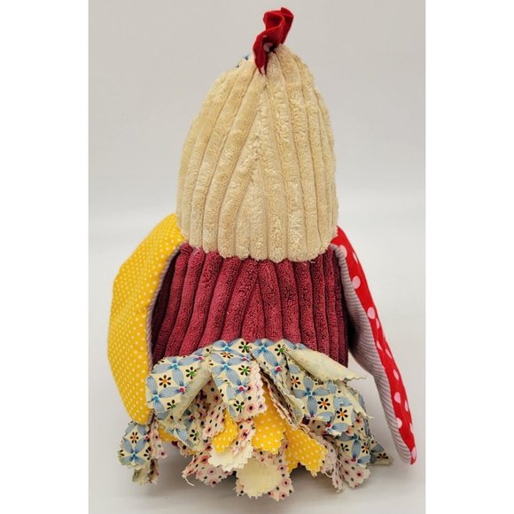 Original Les Deglingos Chicken Hen Plush  11" Red Yellow Pink Blue - Picture 3 of 11